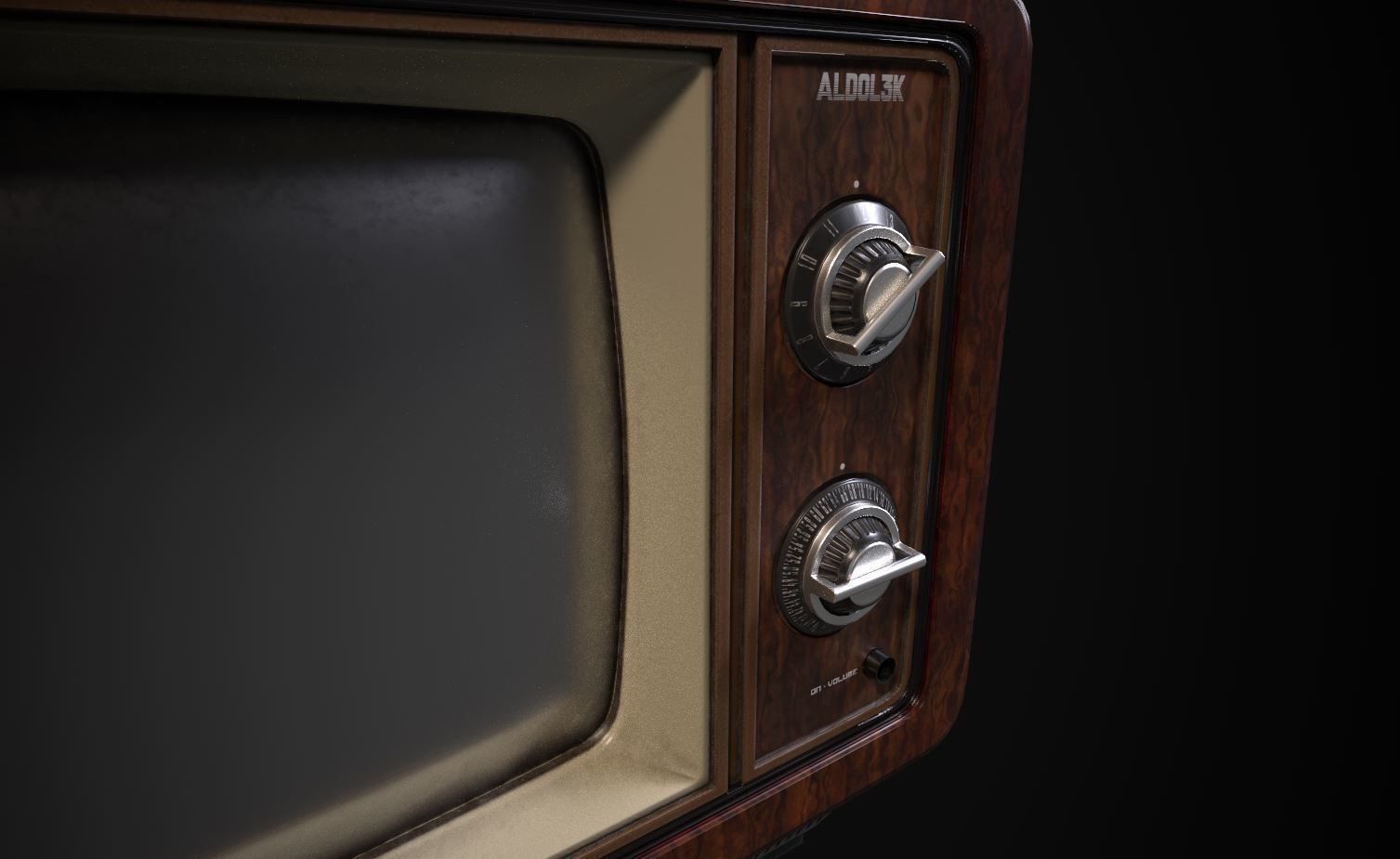 Old TV Low-poly 3D model_4