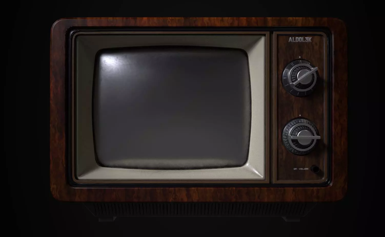 Old TV Low-poly 3D model_0