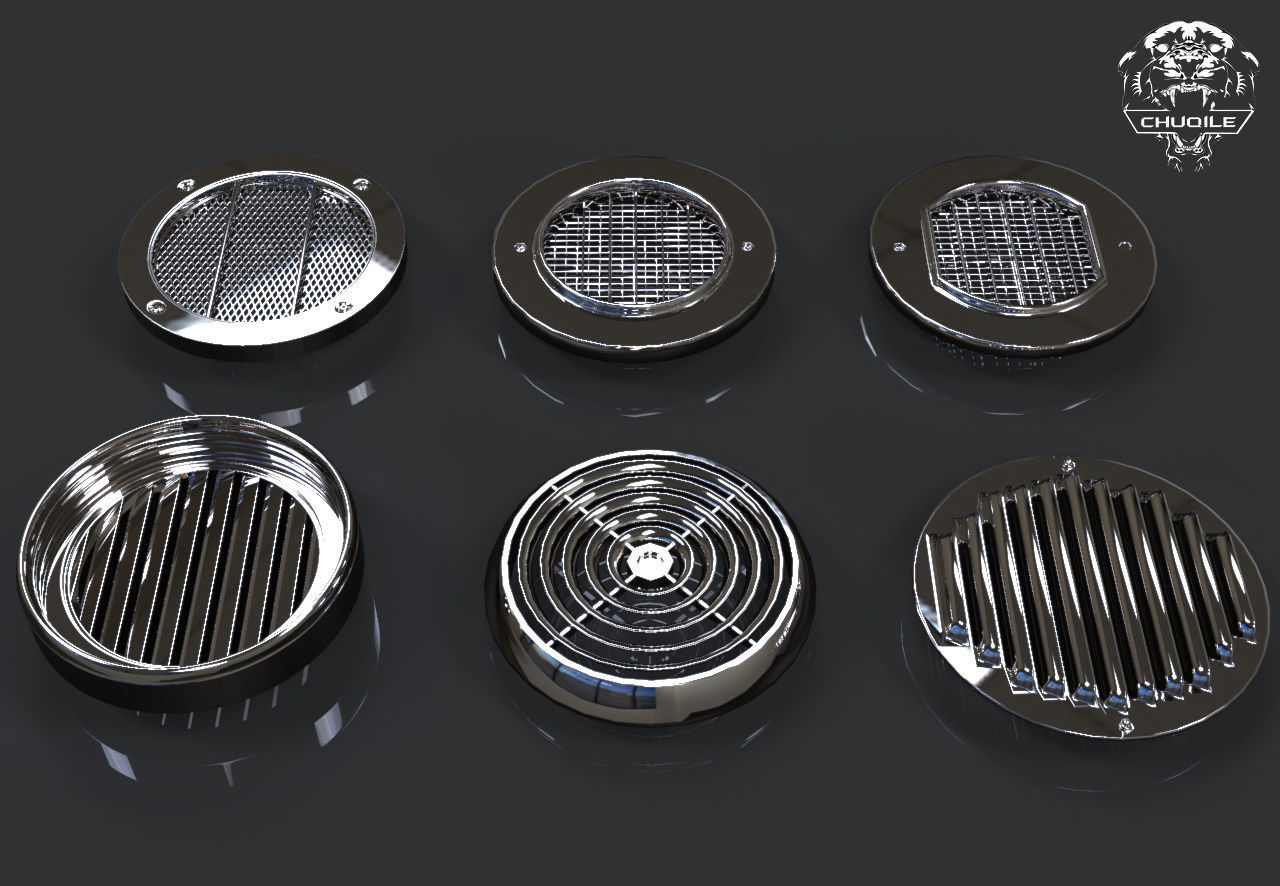 Vents - Kitbash Low-poly 3D model_3