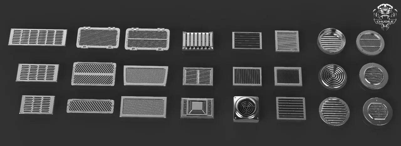 Vents - Kitbash Low-poly 3D model_0