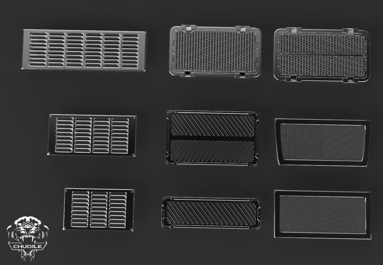 Vents - Kitbash Low-poly 3D model_1