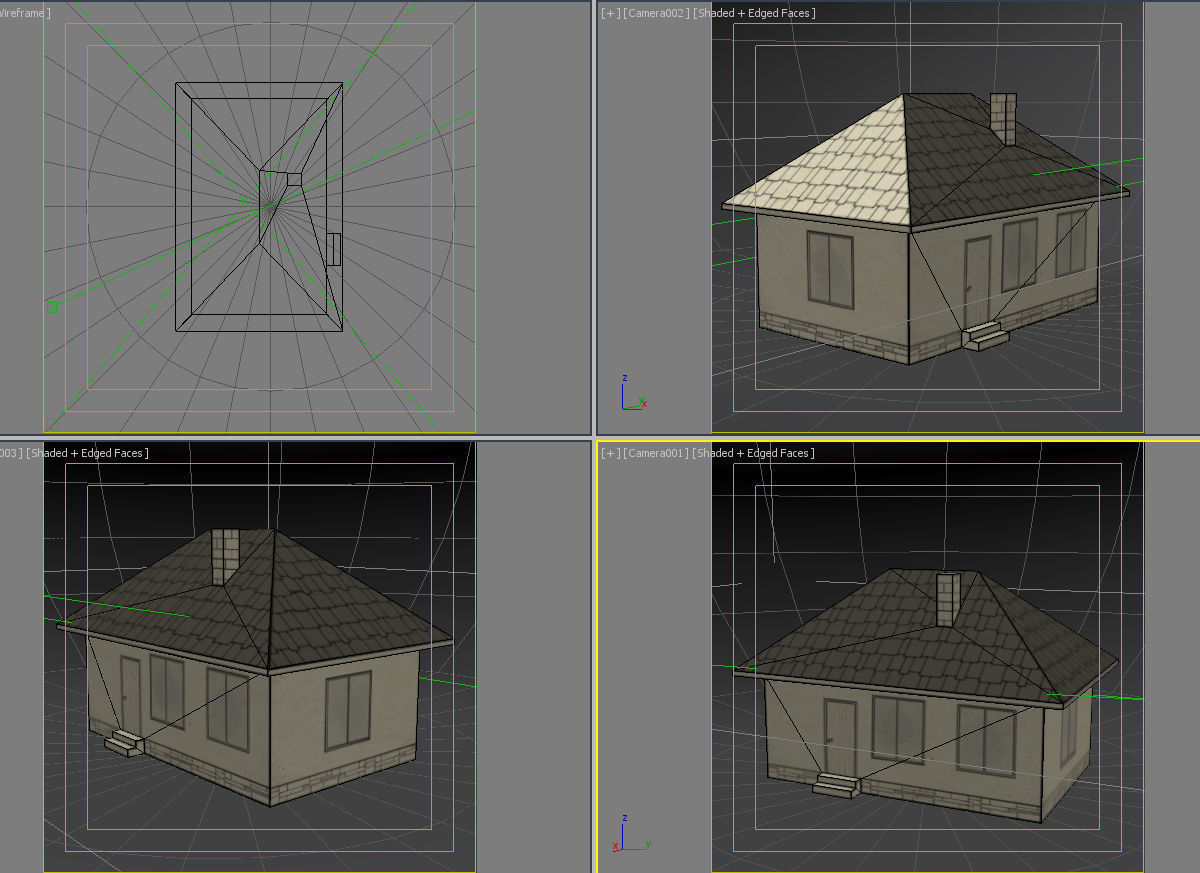 Paper house low poly Low-poly 3D model_5