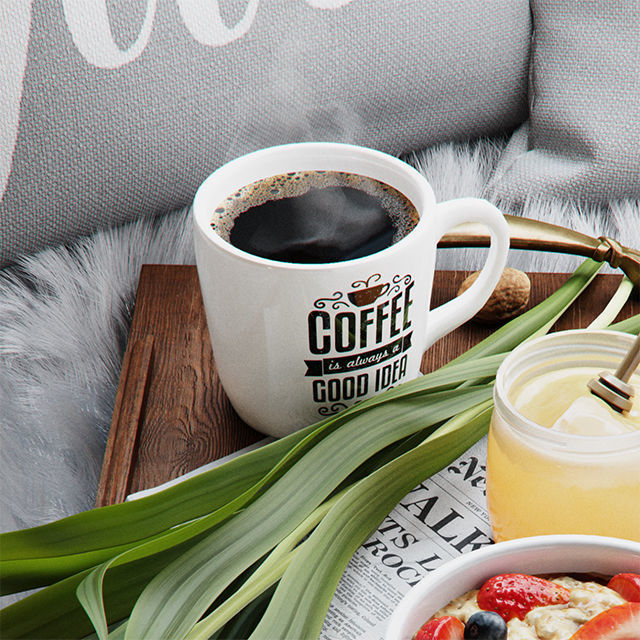 Breakfast in bed 3D model_2