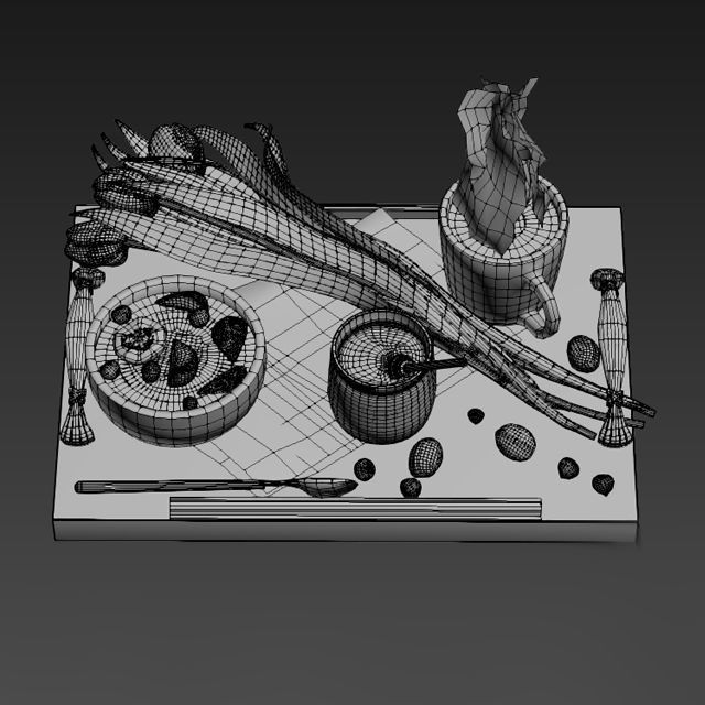 Breakfast in bed 3D model_4