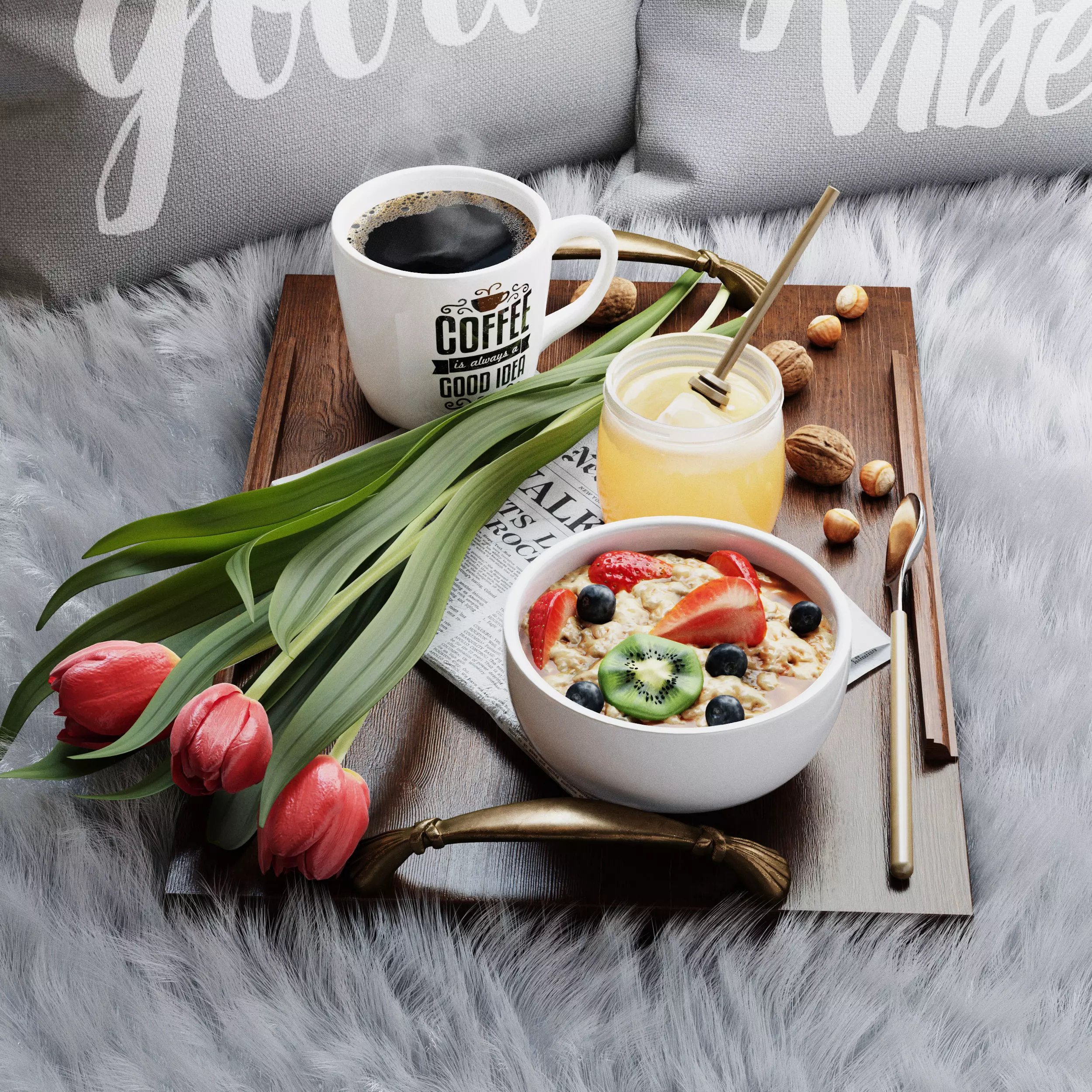 Breakfast in bed 3D model_0