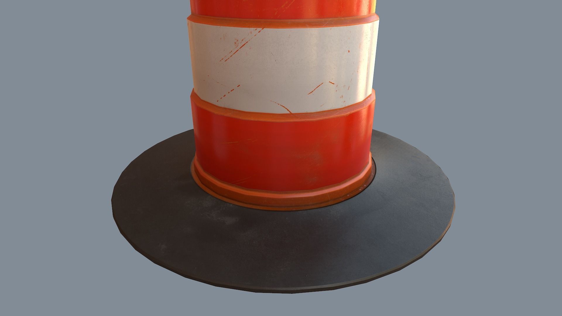 Traffic Cone PBR Game Ready  Low-poly 3D model_1