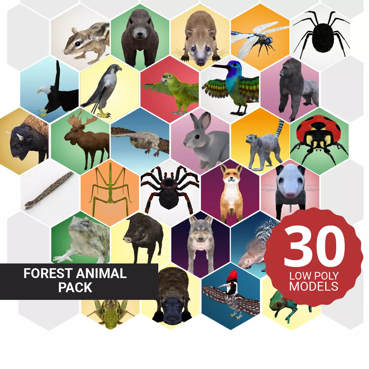 30 Forest Animals Super Pack 3D Model Collection_0