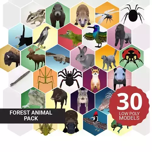 30 Forest Animals Super Pack 3D Model Collection