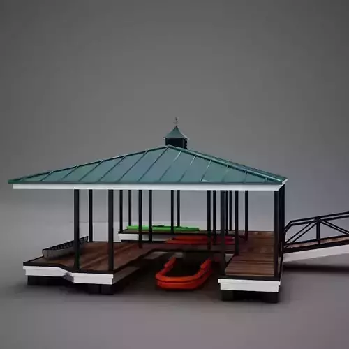 HD Small Harbor Dock 3D model