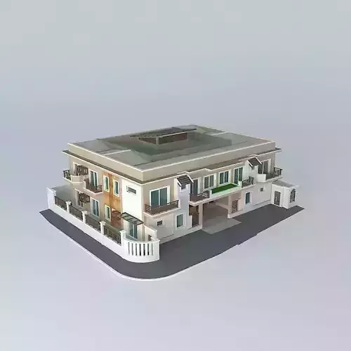 Guesthouse apartment building with roof