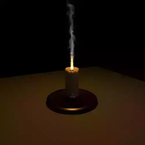 Candle with smoke