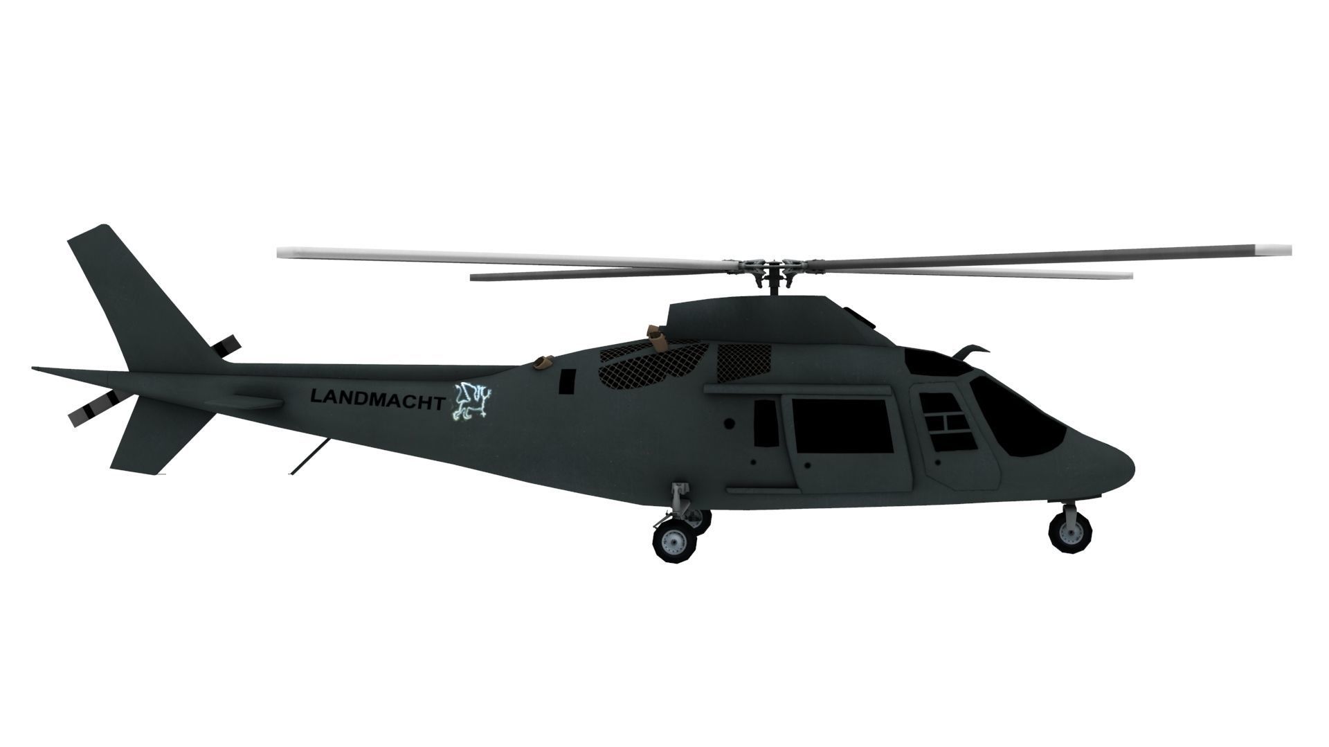 Lowpoly Hirundo A109 Helicopter 3D Model Low-poly 3D model_3