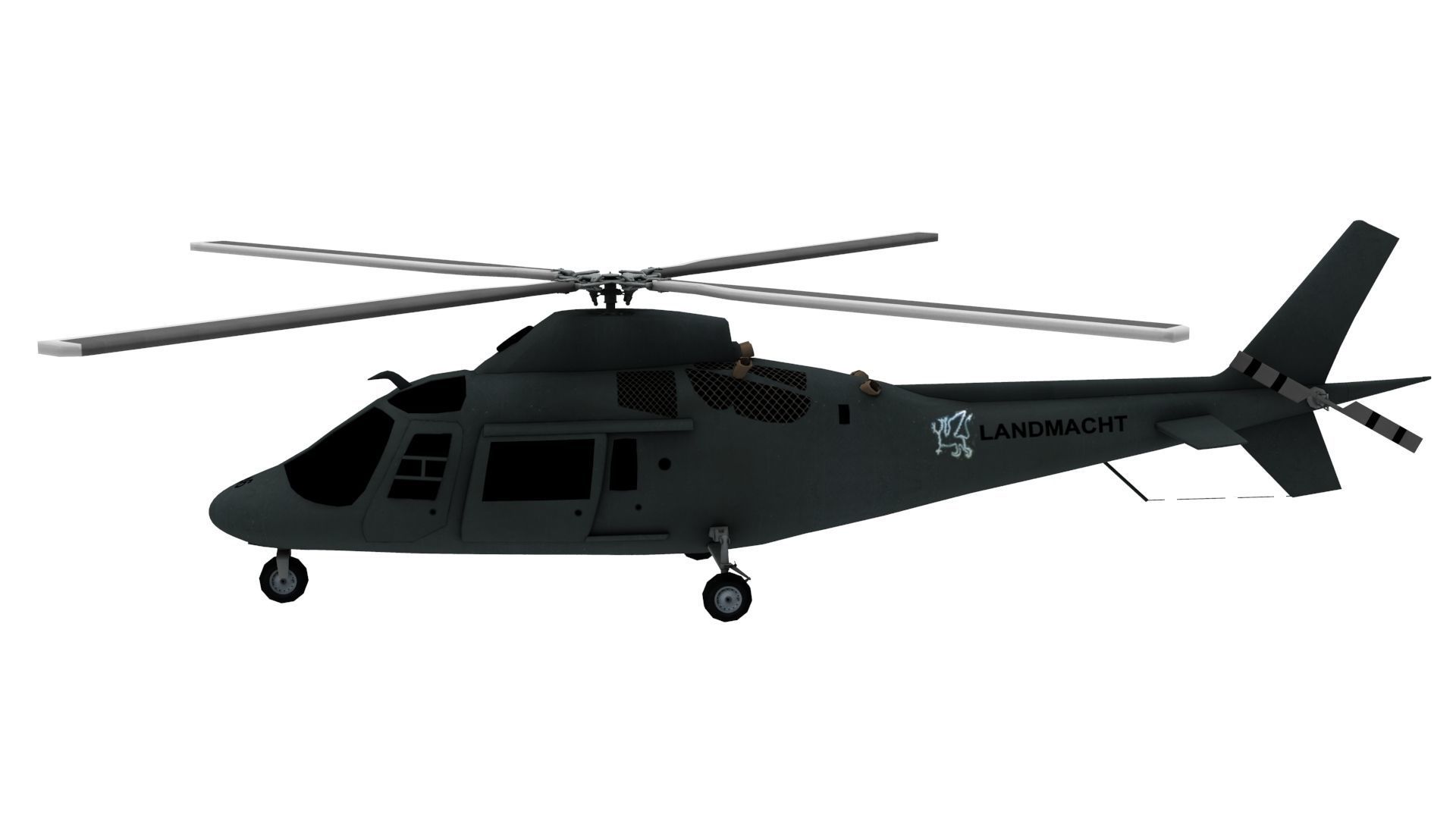 Lowpoly Hirundo A109 Helicopter 3D Model Low-poly 3D model_1