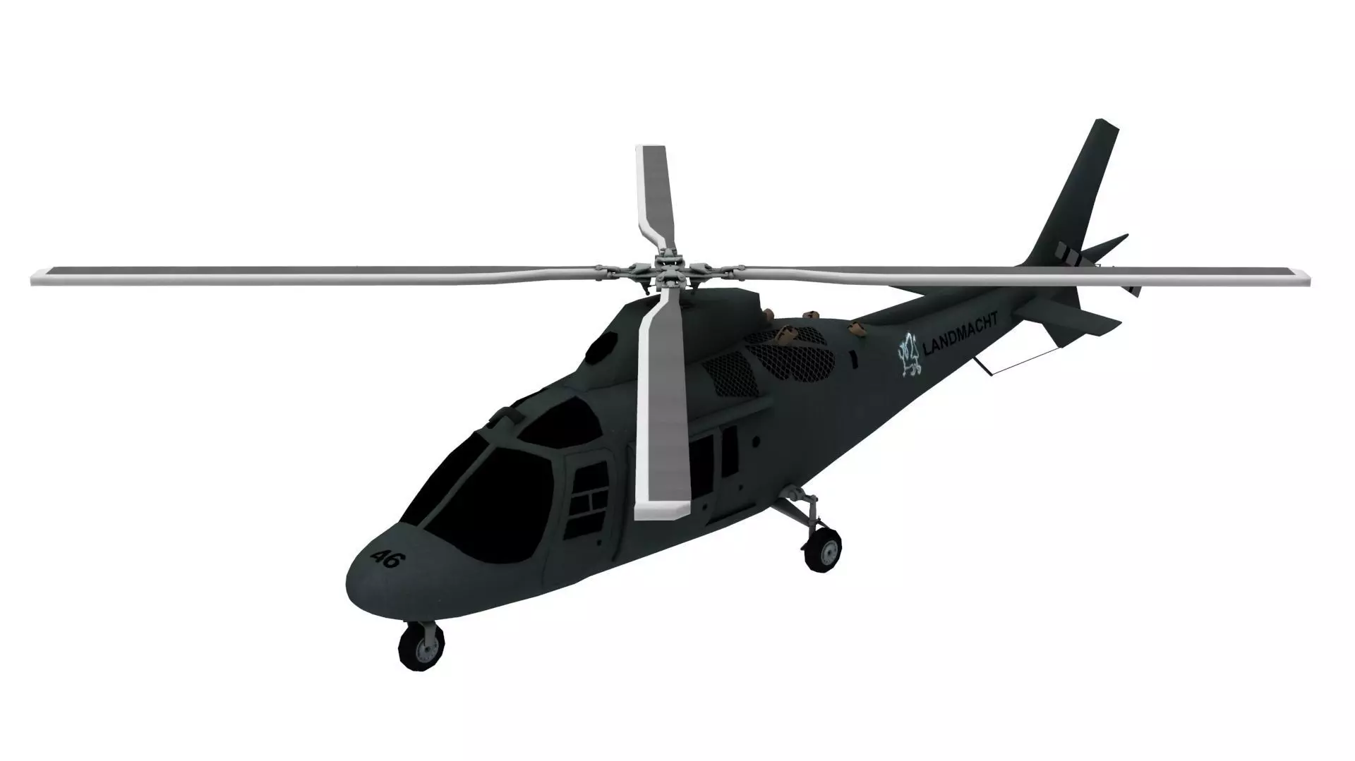 Lowpoly Hirundo A109 Helicopter 3D Model Low-poly 3D model_0