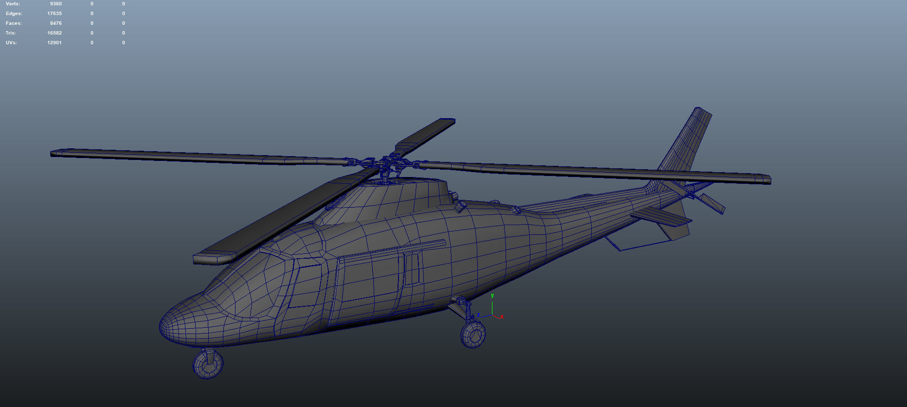 Lowpoly Hirundo A109 Helicopter 3D Model Low-poly 3D model_6