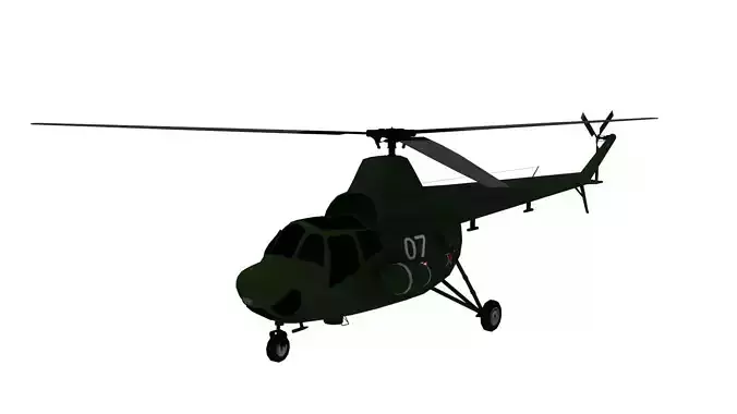 Lowpoly Mi 1 Hare Helicopter 3D Model Low-poly 3D model