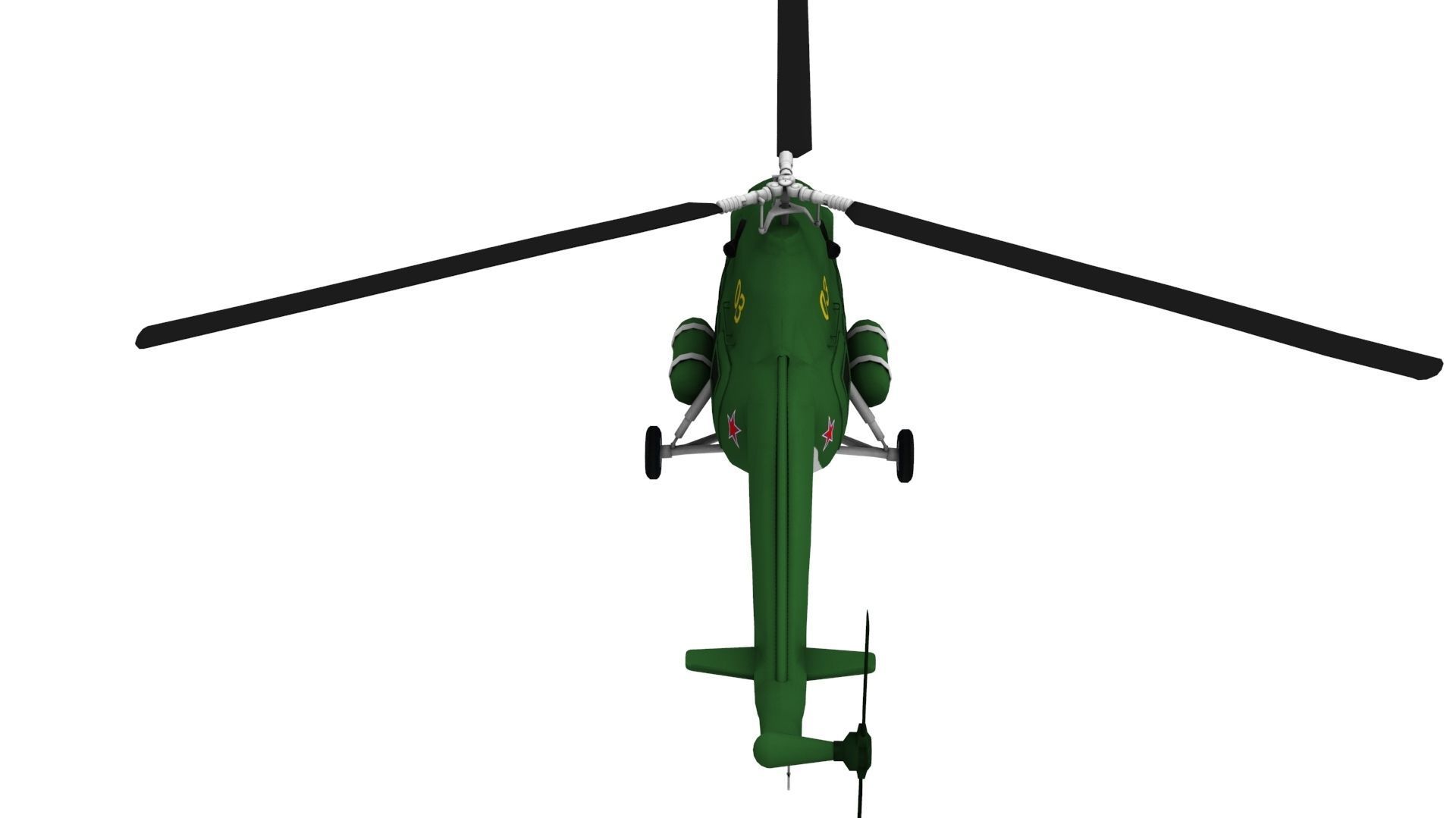 Lowpoly Mi-2 Hoplite Helicopter 3D Model Low-poly 3D model_4