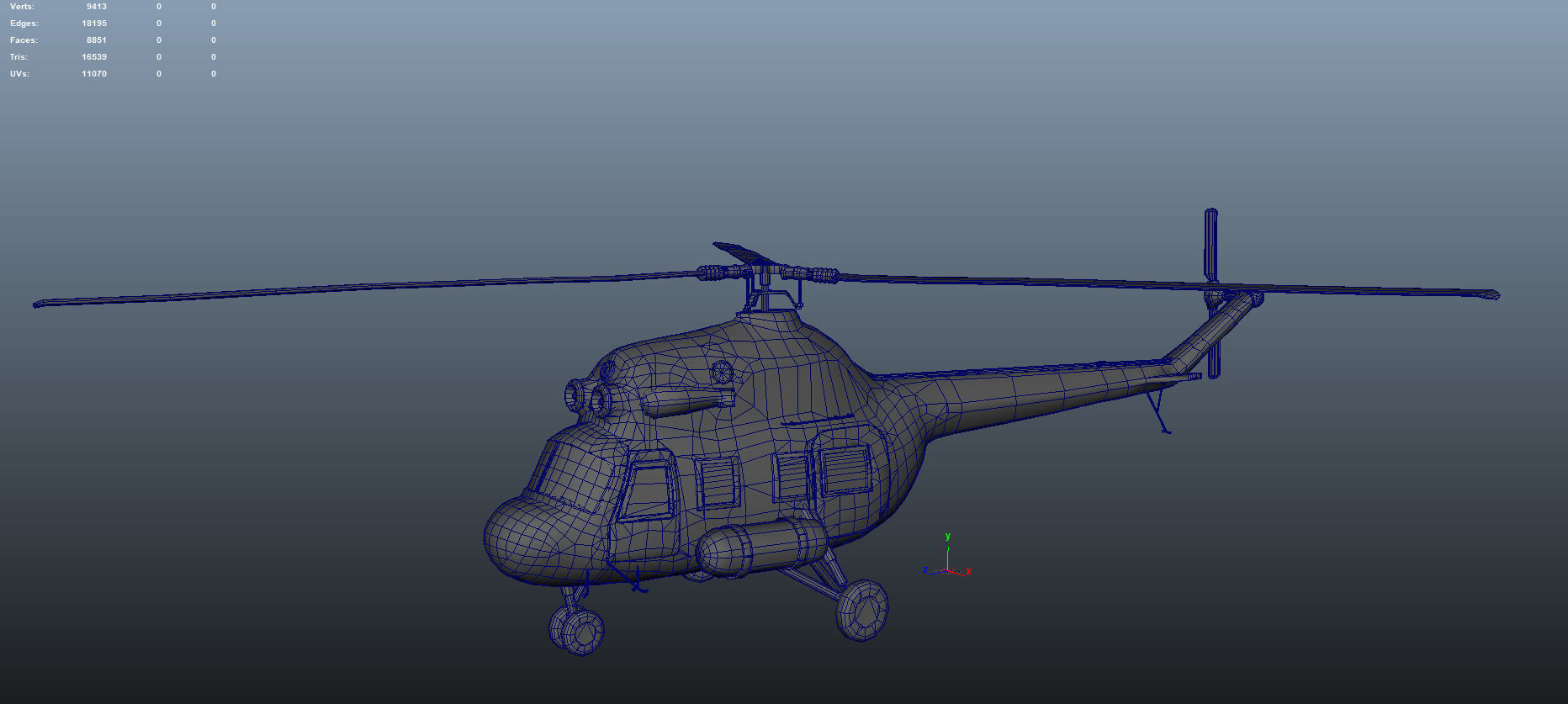 Lowpoly Mi-2 Hoplite Helicopter 3D Model Low-poly 3D model_5