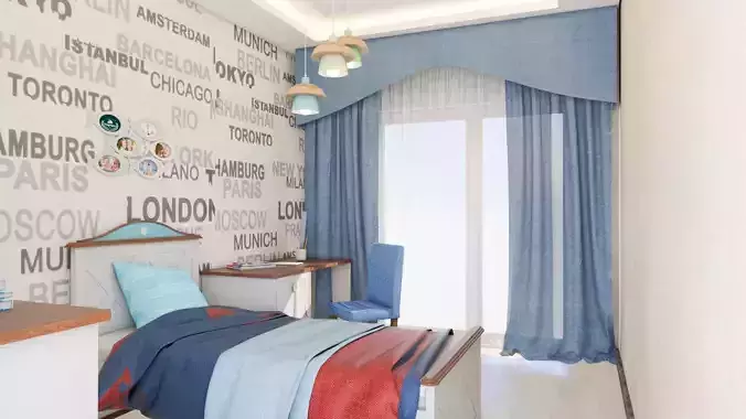 Childrens room design Free 3D model