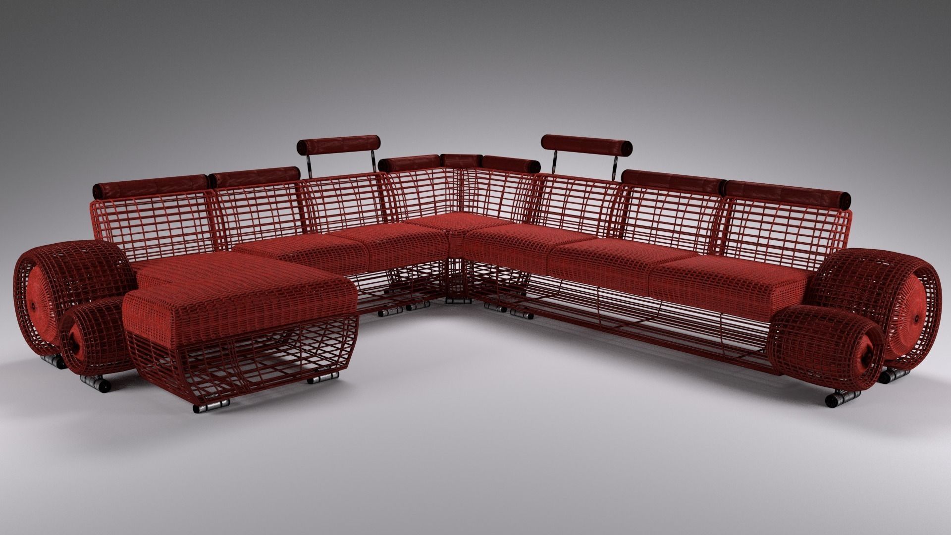 Sofa sectional 3D model_2
