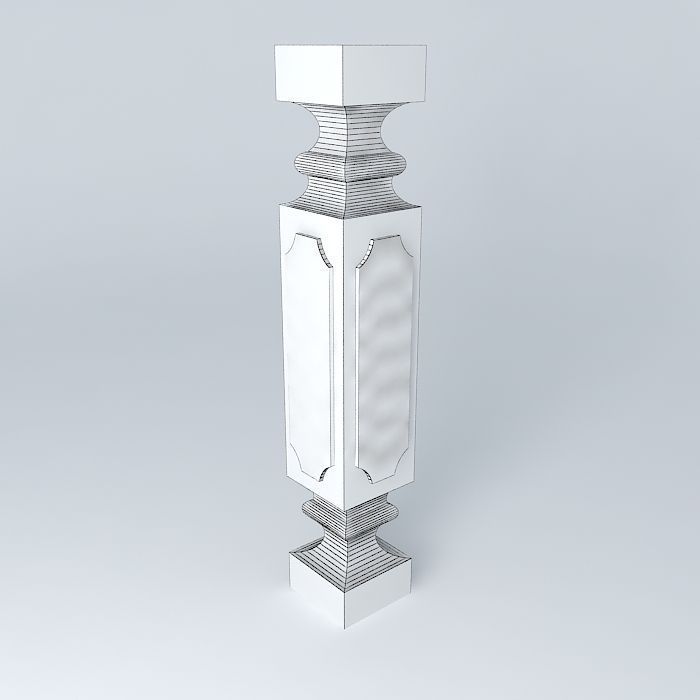 Railing Column 3D model_4