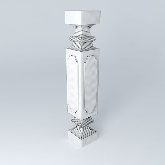 Railing Column 3D model_3