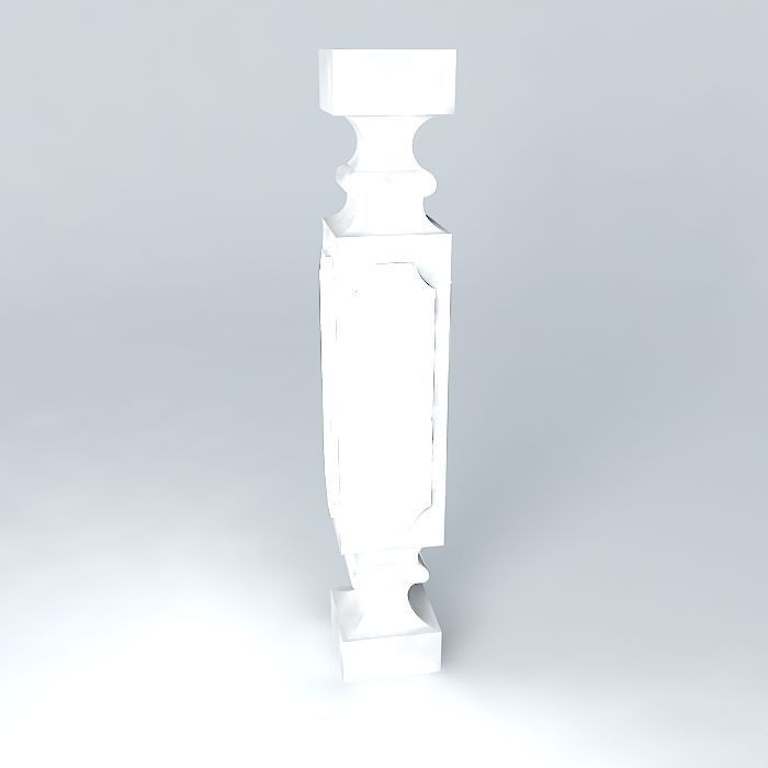 Railing Column 3D model_2