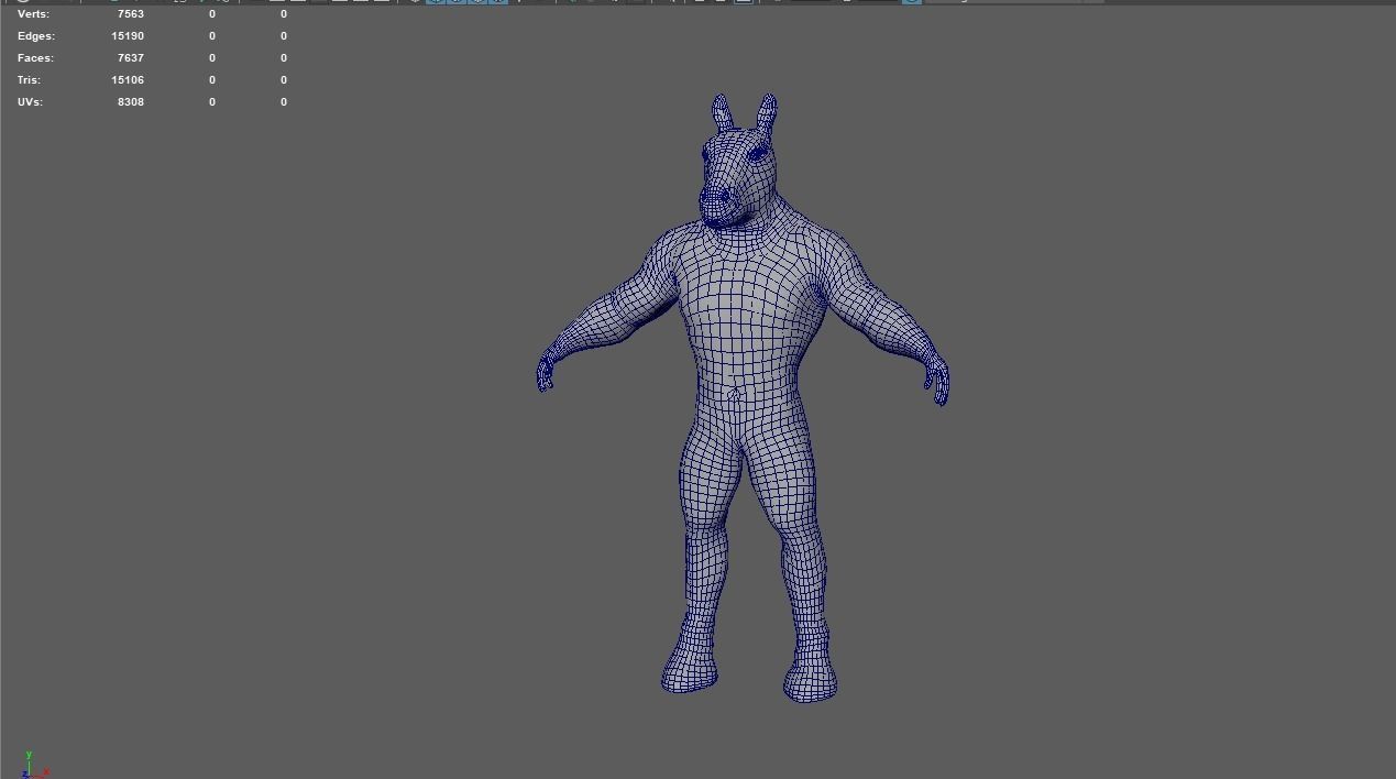 Horse man Creature Model with PBR n Arnold Textures n Xgen Fur Low-poly 3D model_6