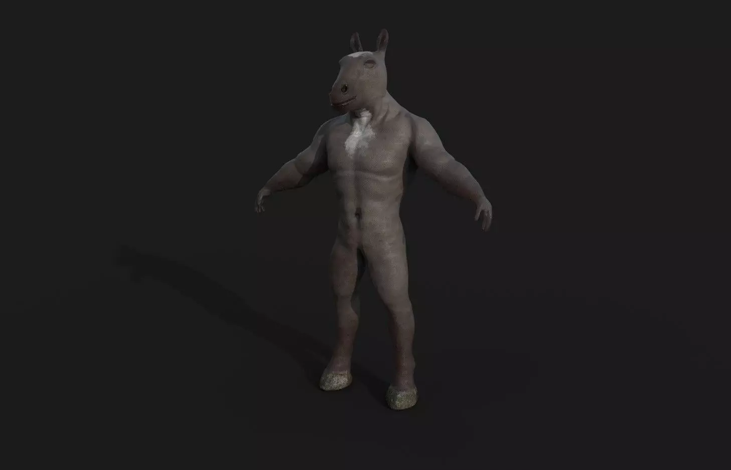 Horse man Creature Model with PBR n Arnold Textures n Xgen Fur Low-poly 3D model_0
