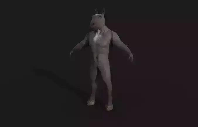 Horse man Creature Model with PBR n Arnold Textures n Xgen Fur Low-poly 3D model