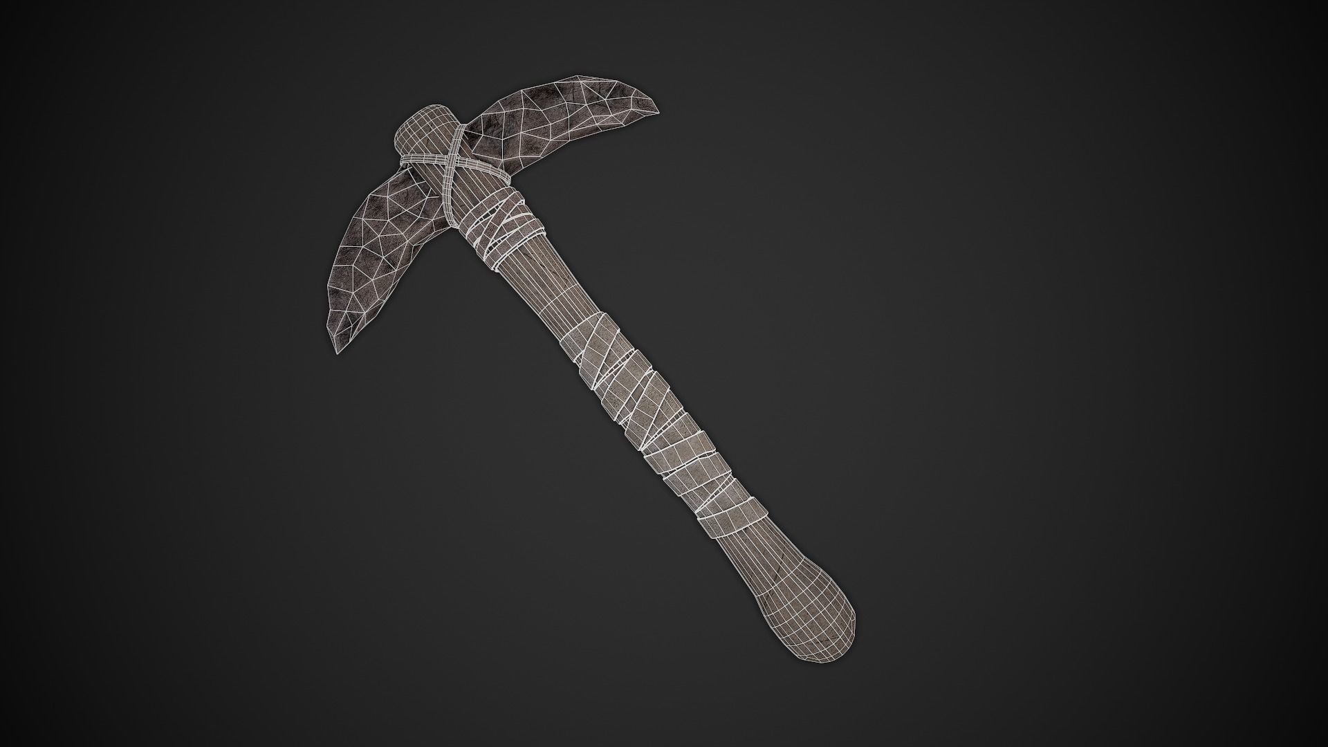 Stone Pickaxe Low-poly 3D model_2