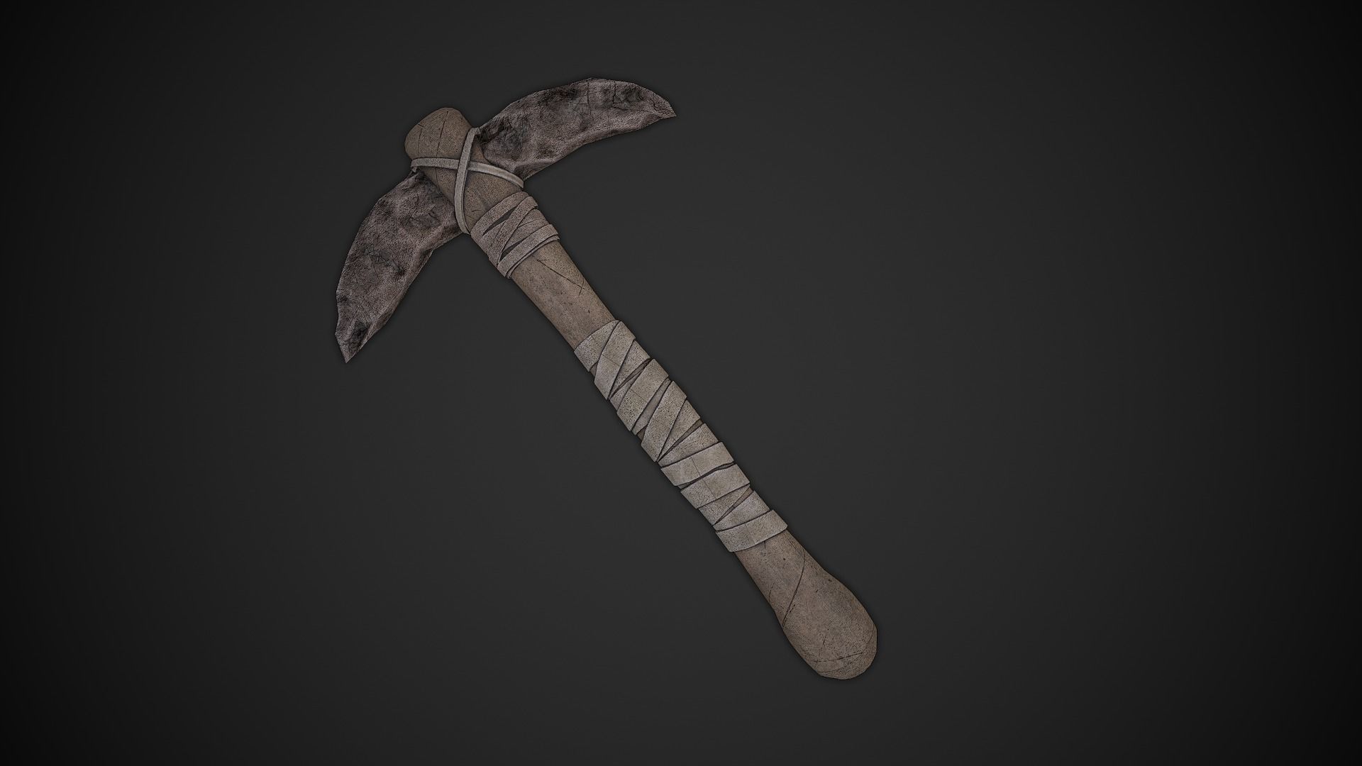 Stone Pickaxe Low-poly 3D model_1