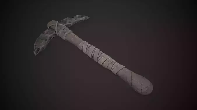 Stone Pickaxe Low-poly 3D model