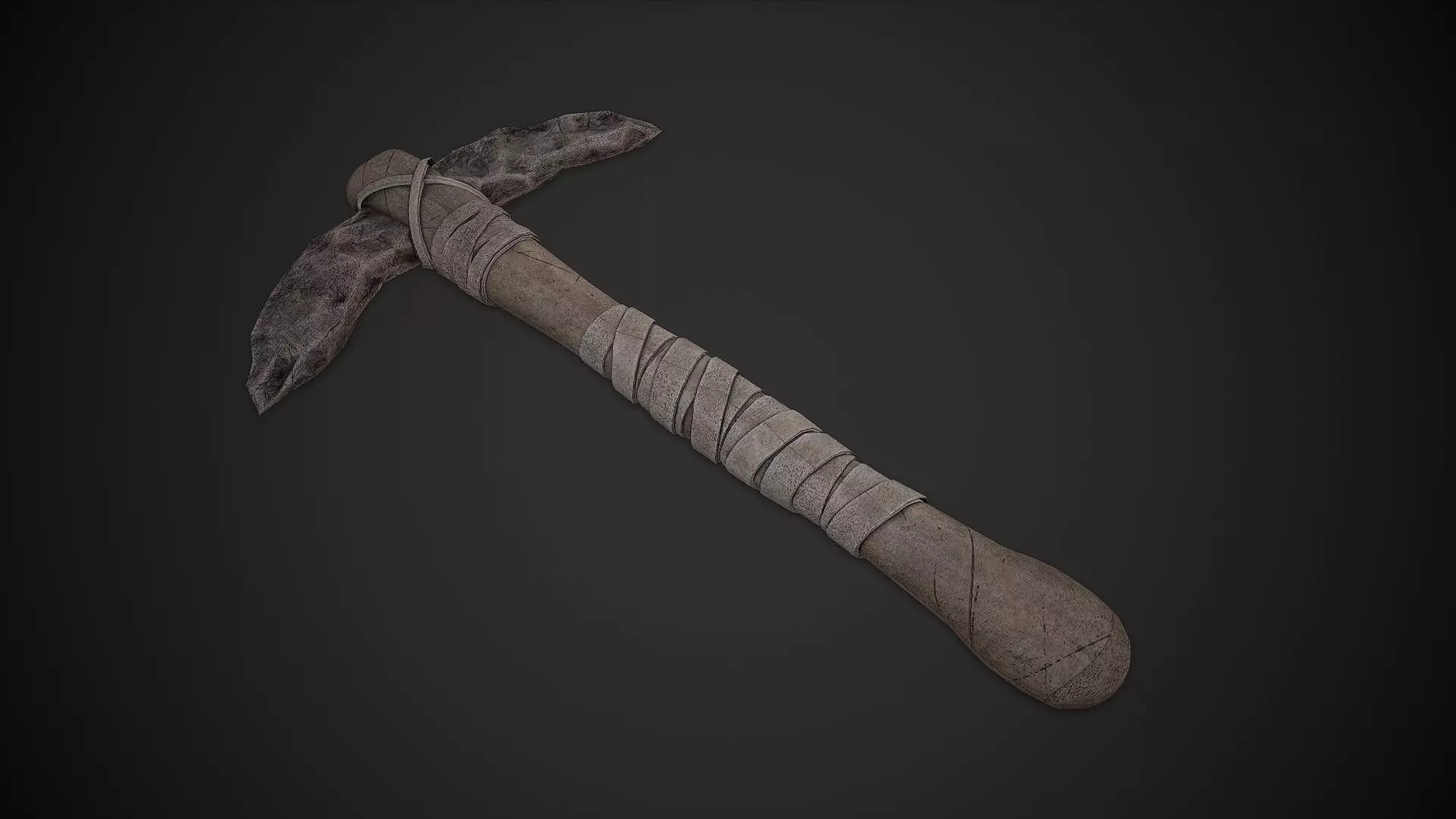 Stone Pickaxe Low-poly 3D model_0