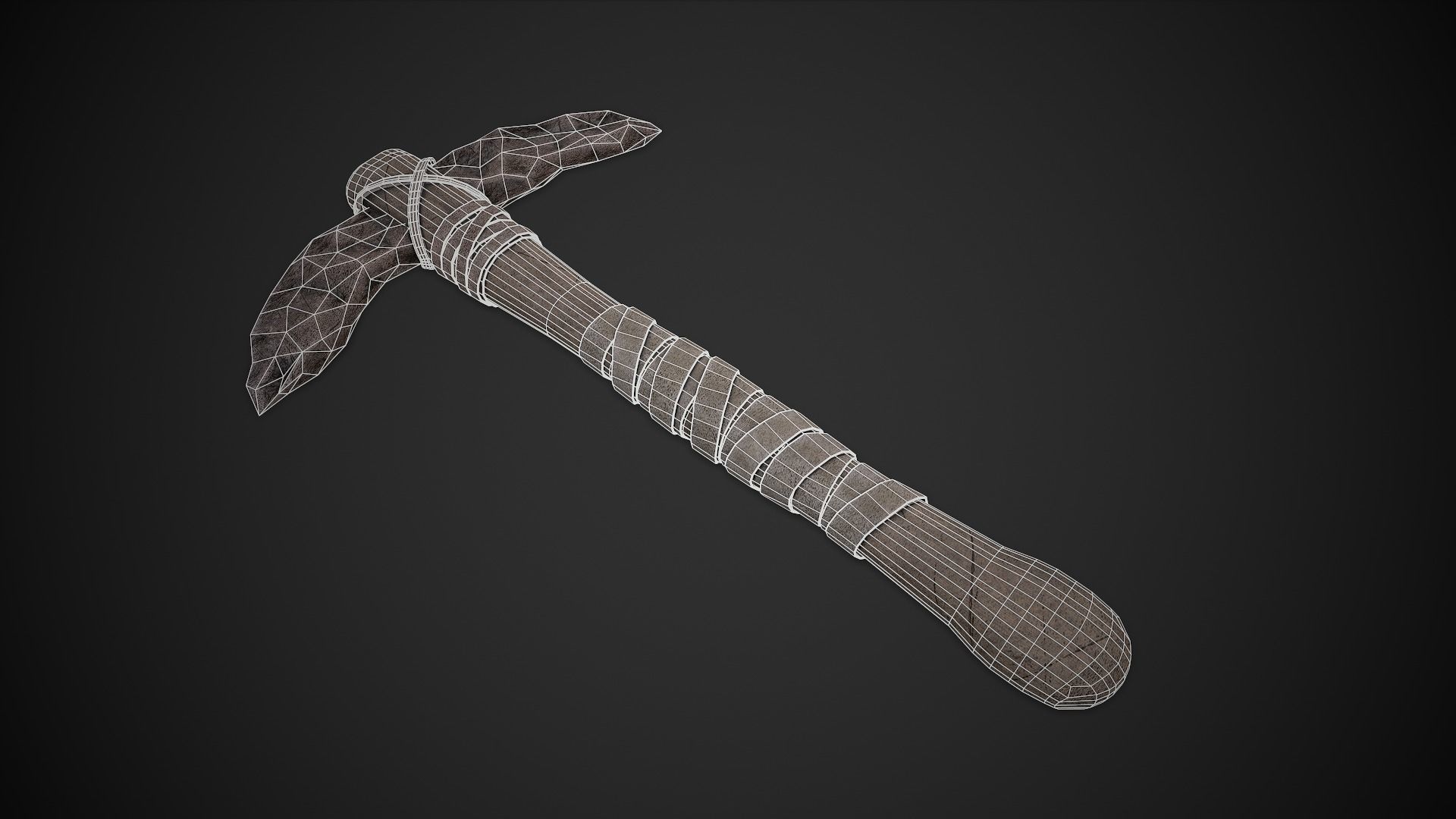 Stone Pickaxe Low-poly 3D model_3