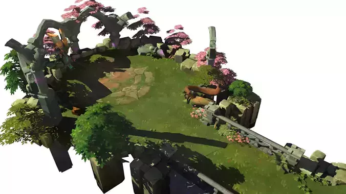 bridge cave crossover foot bridge land garden