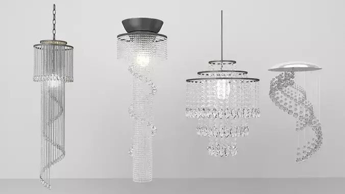 Set of crystal chandeliers