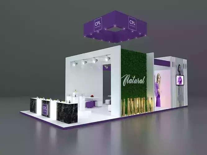 Exhibition stand 3D model 12x6 mtr 3 sides open 3D model