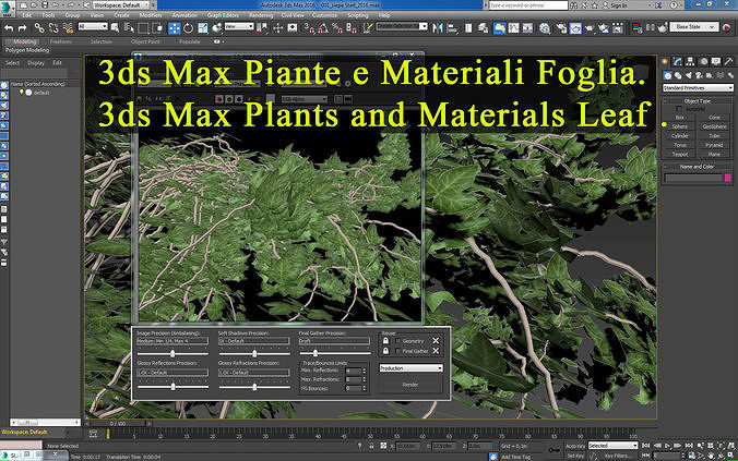  3ds max Piante e Materiali Foglia tutorial 3D model