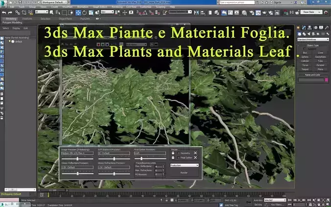  3ds max Piante e Materiali Foglia tutorial 3D model