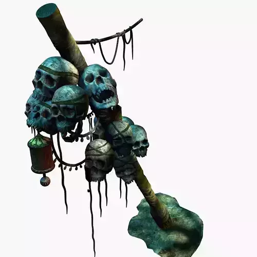 skeleton totem pillar column ruin wasteland tribe clan