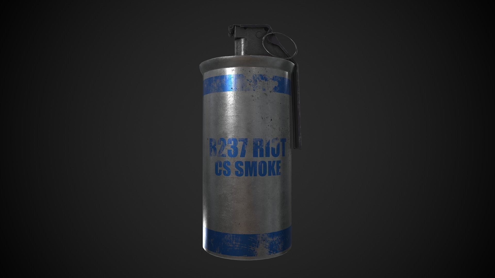 Tear Gas Grenade Low-poly 3D model_5
