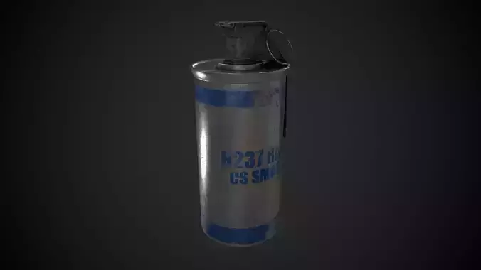 Tear Gas Grenade Low-poly 3D model