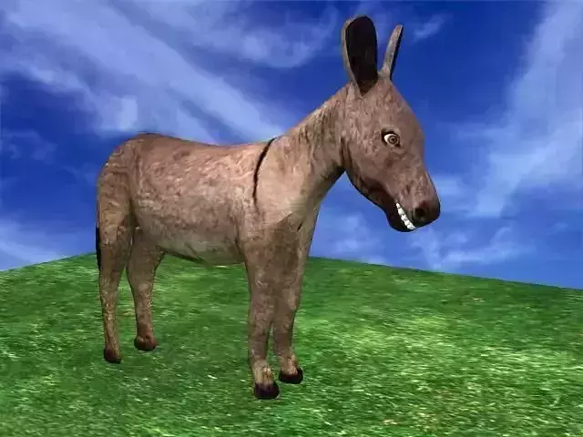 donkey on grassy field Free low-poly 3D model