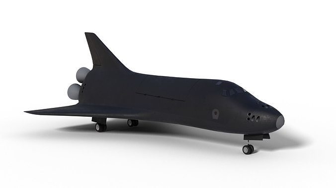 Spaceship Black And Satellite 3D model