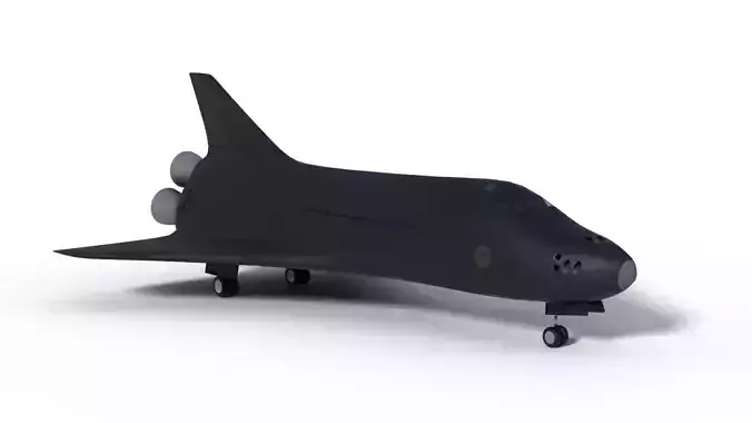 Spaceship Black And Satellite