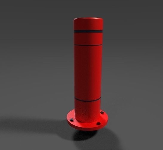 Road Block Pillar with pack texture Low-poly 3D model