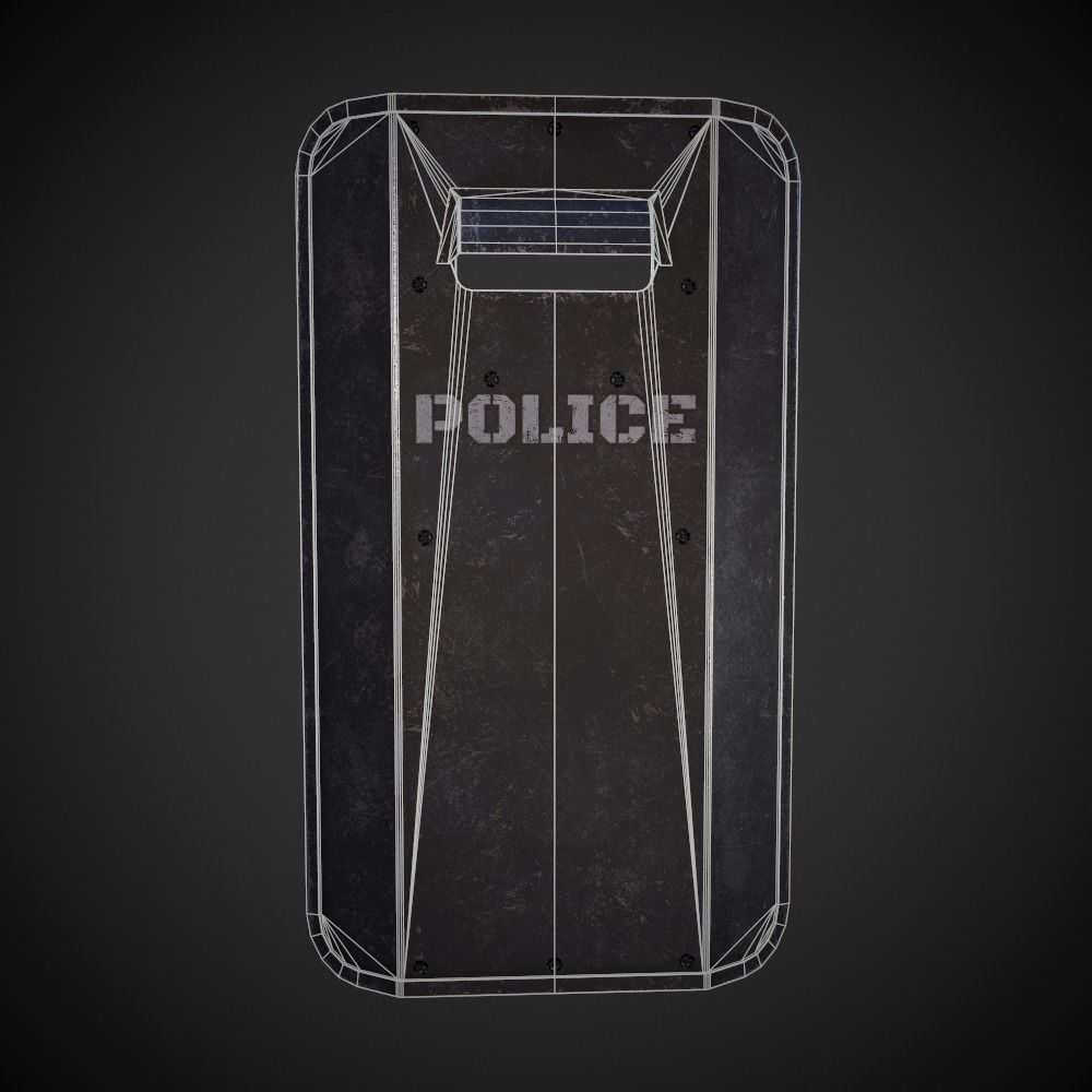 Riot Shield Low-poly 3D model_4