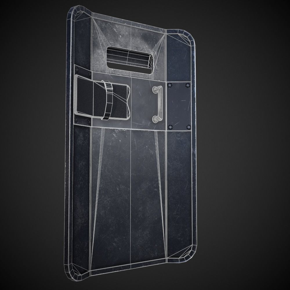 Riot Shield Low-poly 3D model_6