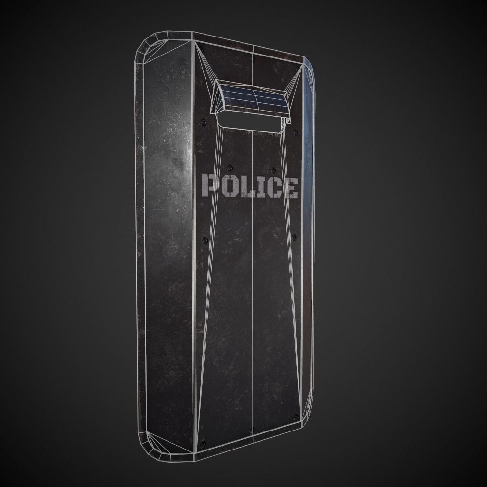 Riot Shield Low-poly 3D model_2